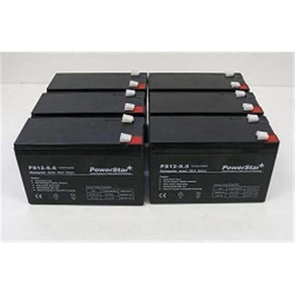 Batteryjack PowerStar PS12-9-6Pack3 -12V; 9Ah Battery Replaces CP1290 6-DW-9 HR9-12 PS-1290F2 PS12-9-6Pack3 - main